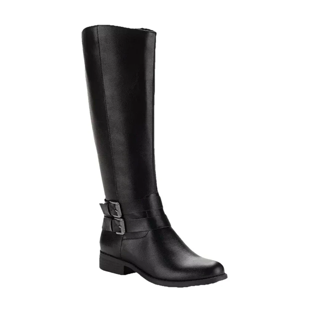 Style & Co. Black Tall Riding Boots with Buckles